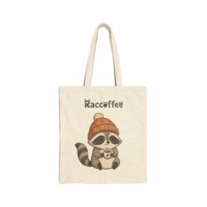 Raccoon Drinking Coffee Tote Bag