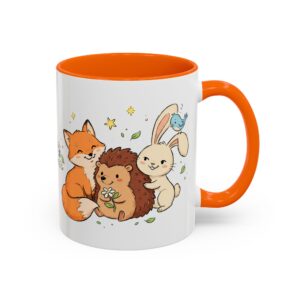 Woodland Friends Fox rabbit  Hedgehog mug