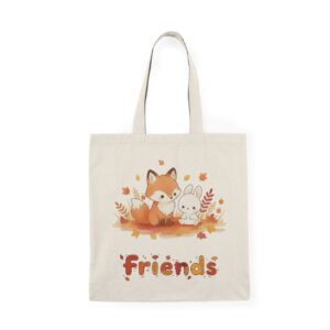 Cute Fox and Bunny Friends Tote Bag