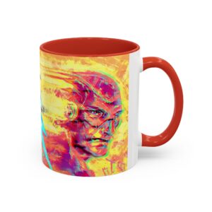 Psychedelic Lightning Bolt Coffee Mug — Colorful Abstract Skull Accent Mug