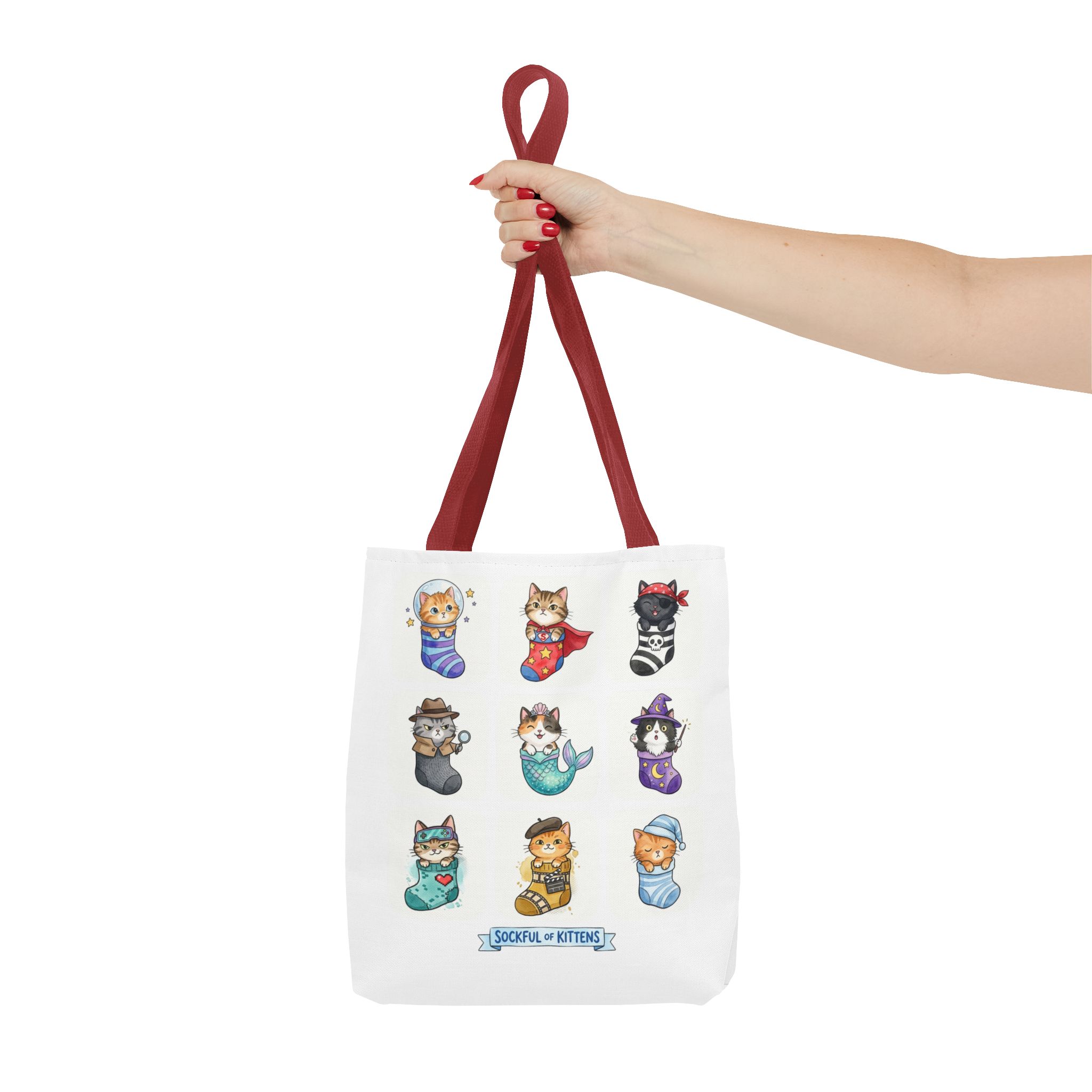 Cute Kawaii Kittens in Stockings Tote Bag - Image 9