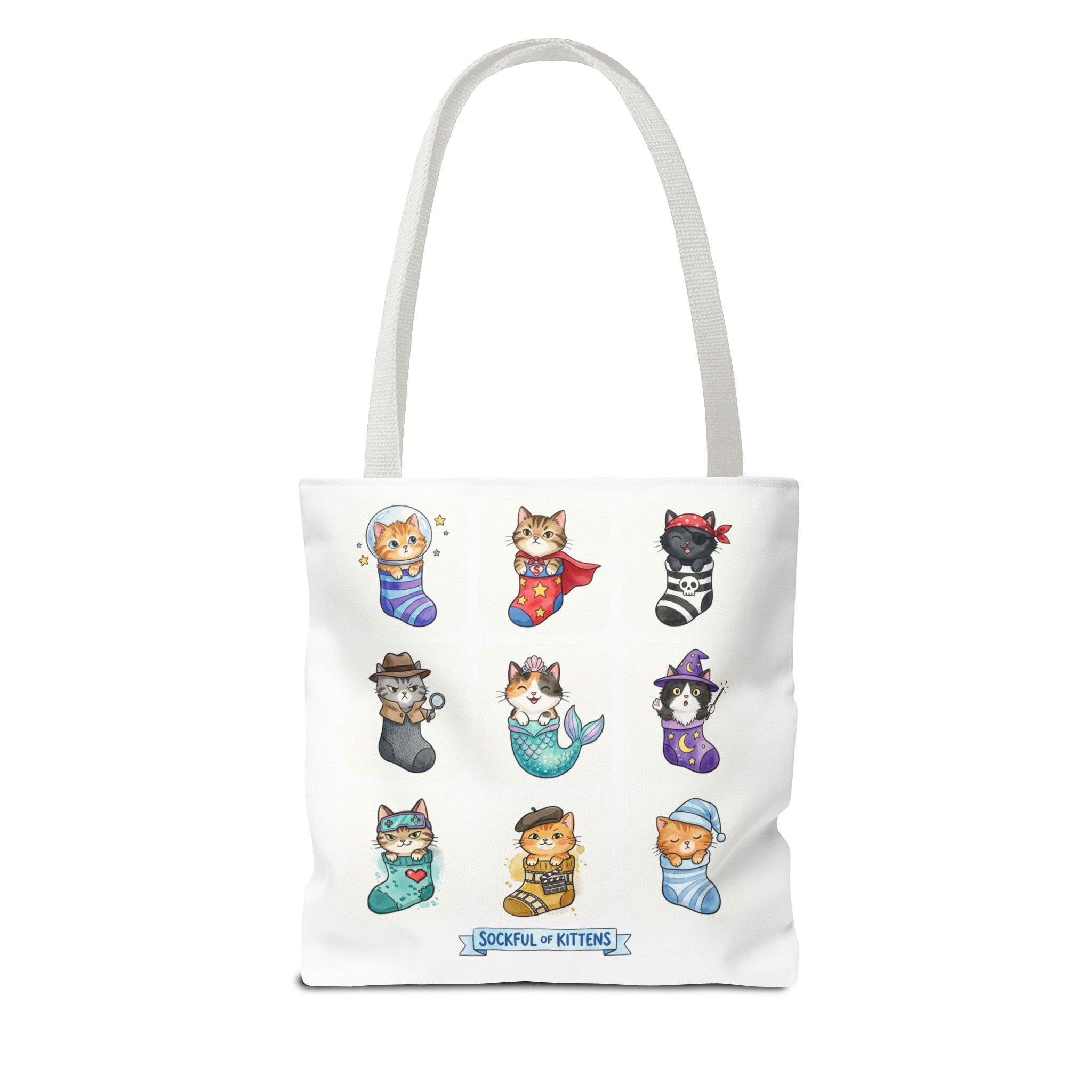 Cute Kawaii Kittens in Stockings Tote Bag - Image 11