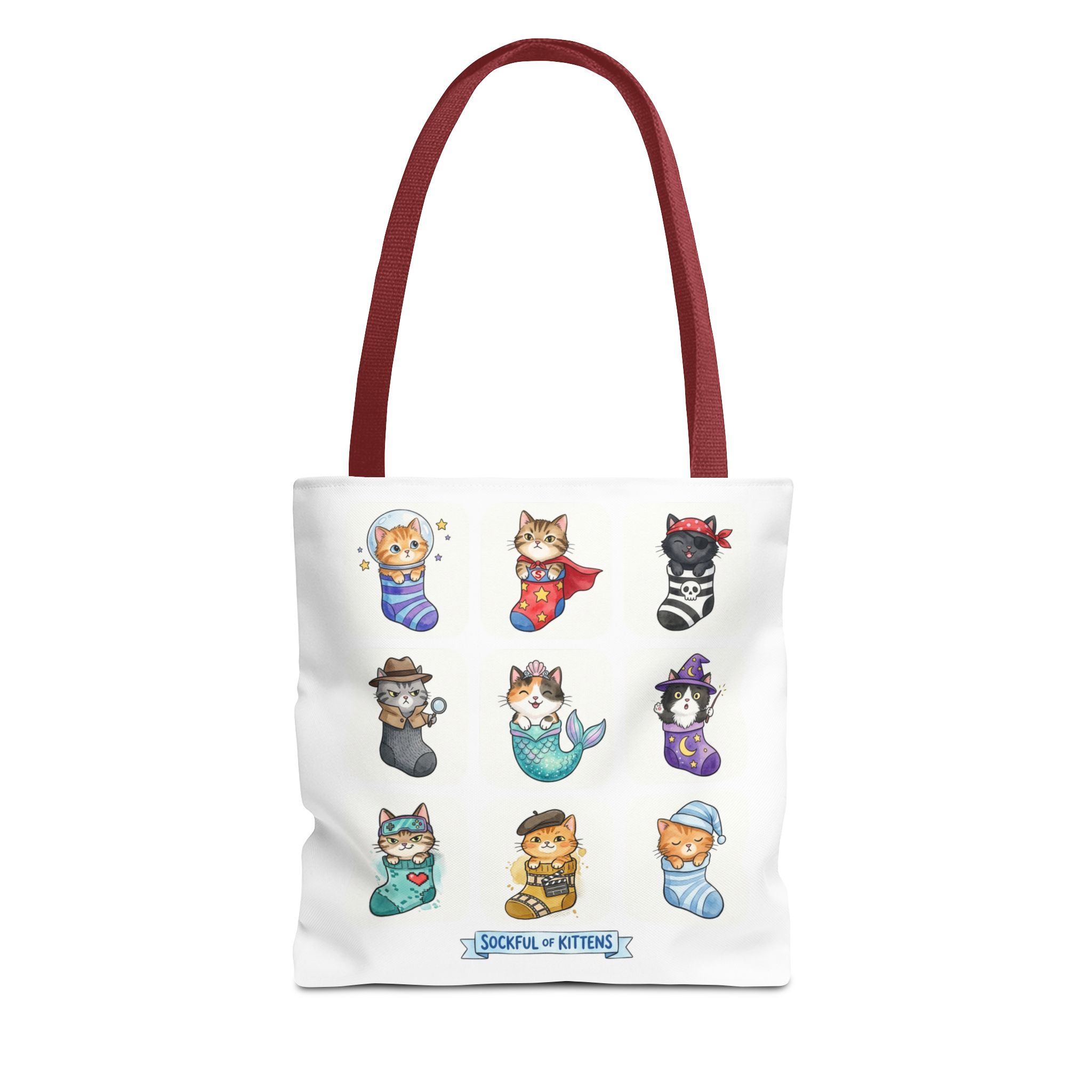 Cute Kawaii Kittens in Stockings Tote Bag - Image 6