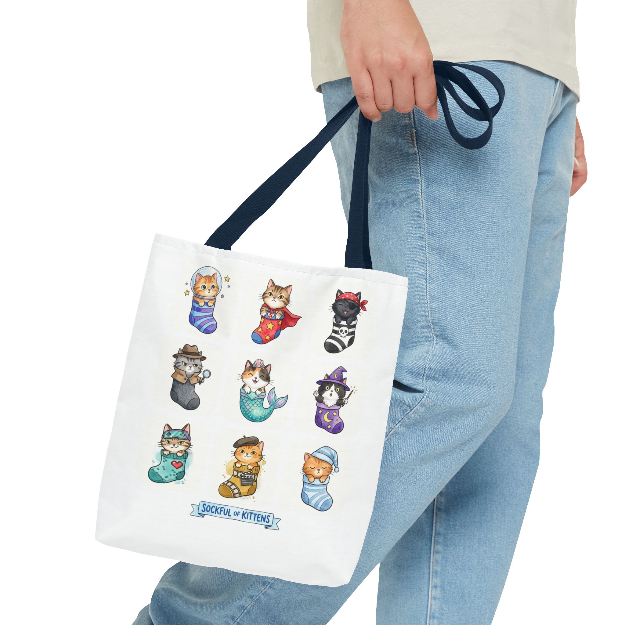 Cute Kawaii Kittens in Stockings Tote Bag - Image 20