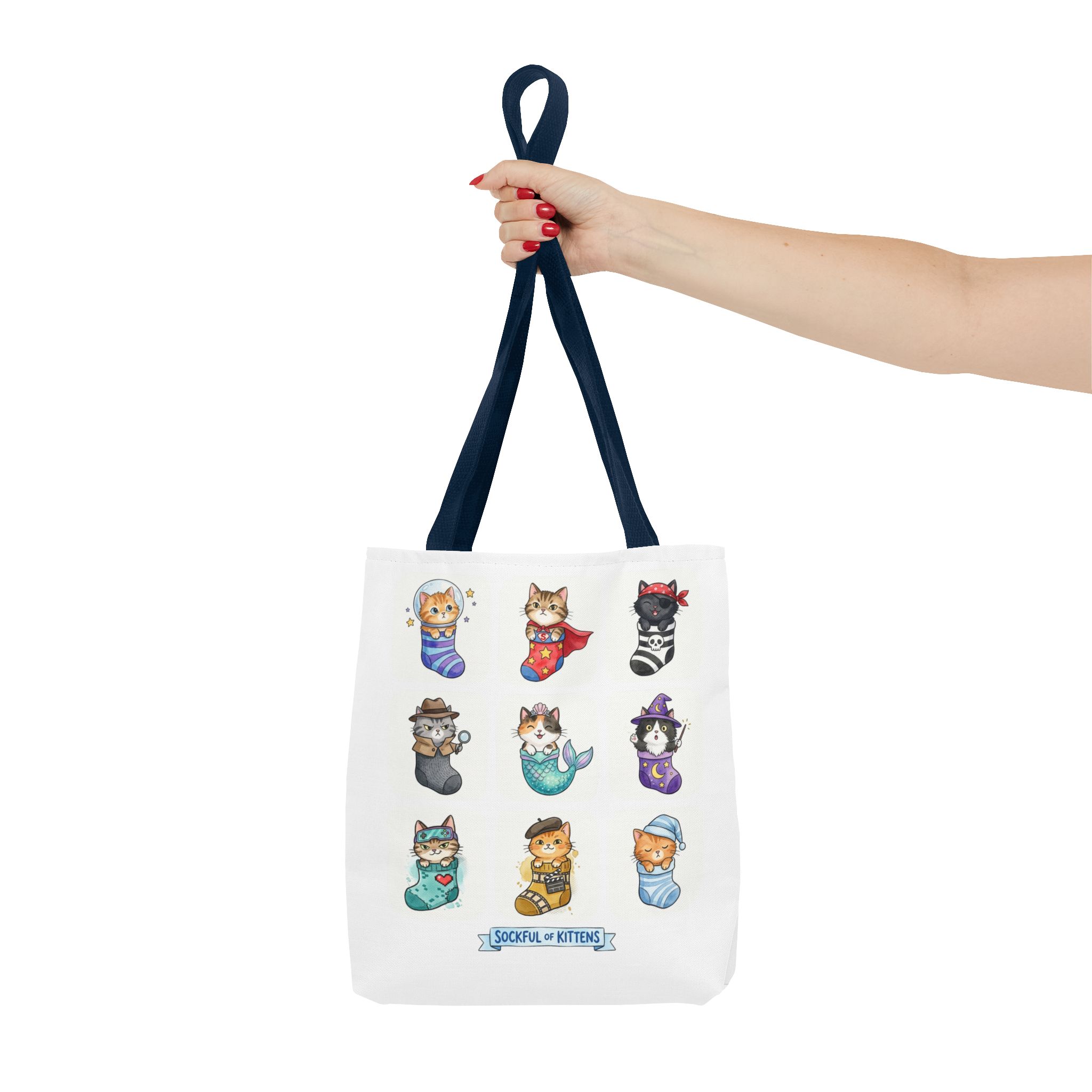 Cute Kawaii Kittens in Stockings Tote Bag - Image 21