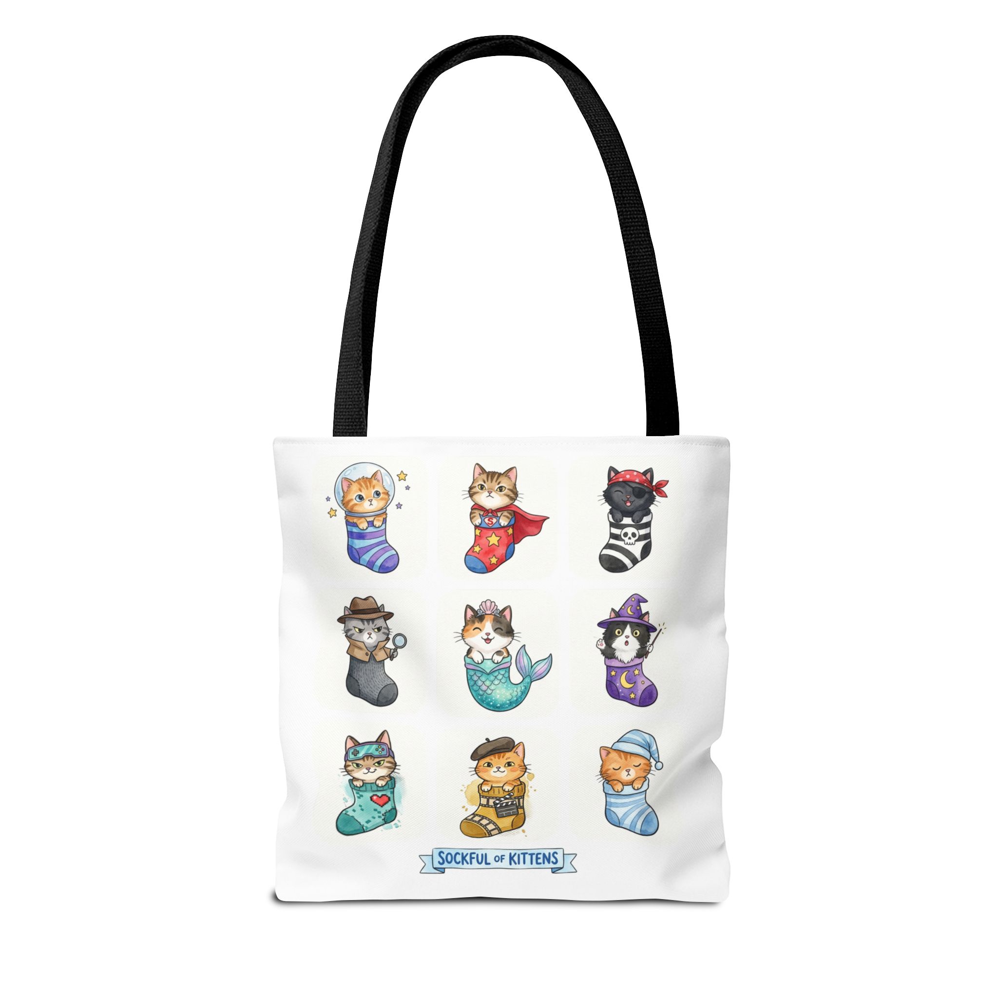 Cute Kawaii Kittens in Stockings Tote Bag - Image 2