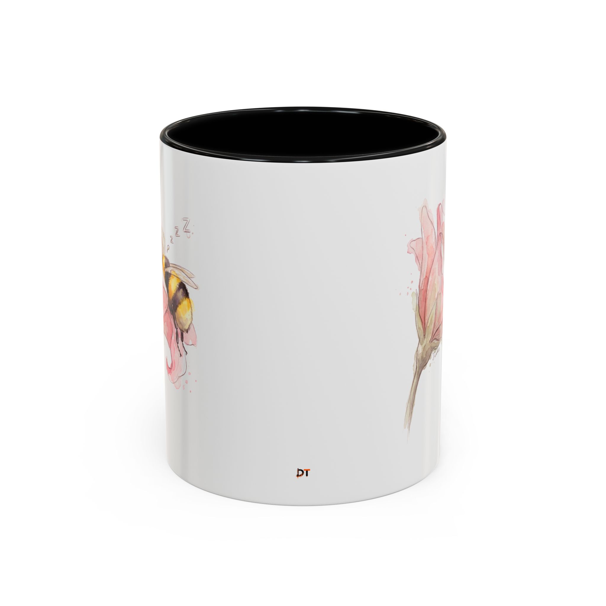 Sleepy Bee in a flower Coffee Mug – Watercolor (11/15oz) - Image 5