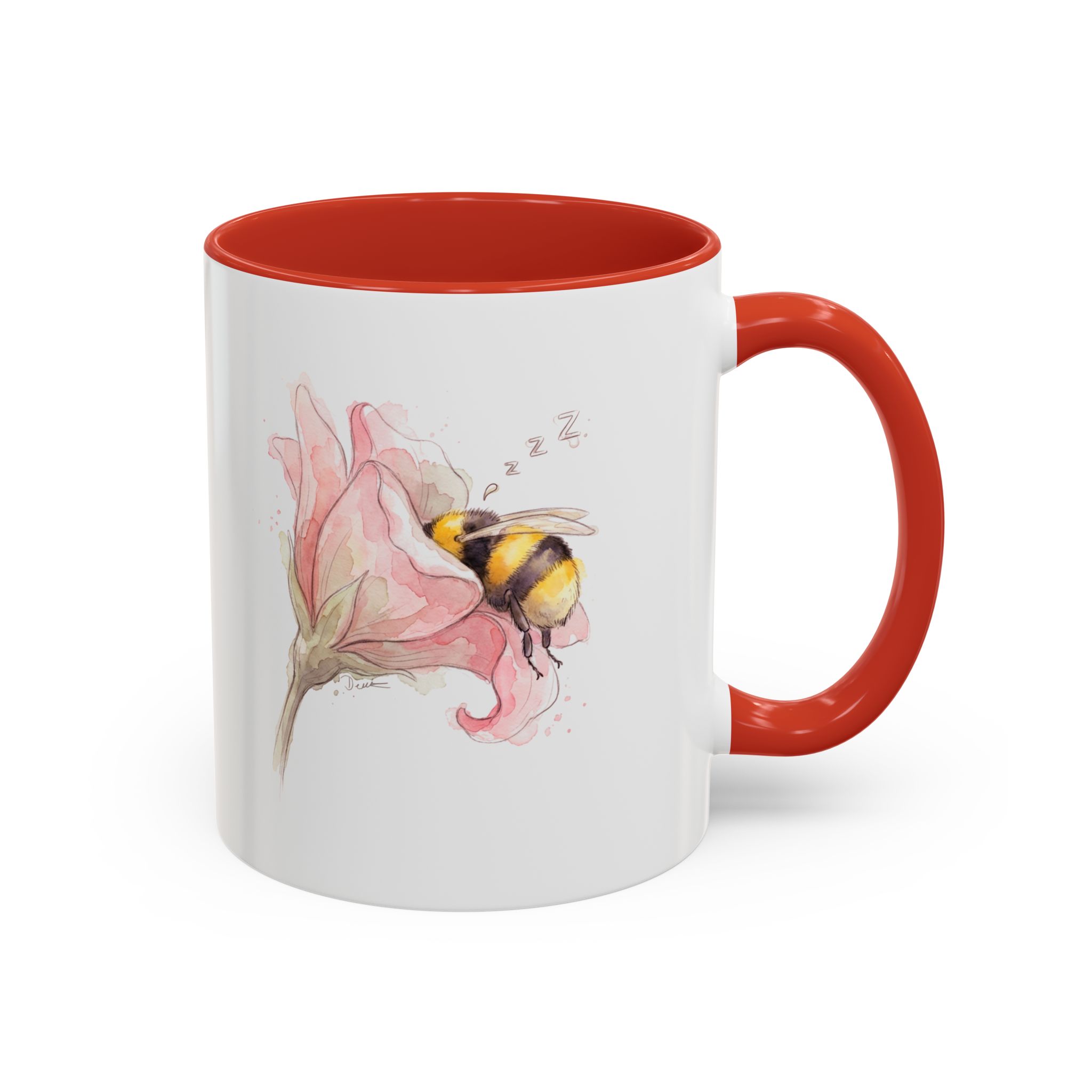 Sleepy Bee in a flower Coffee Mug – Watercolor (11/15oz) - Image 14