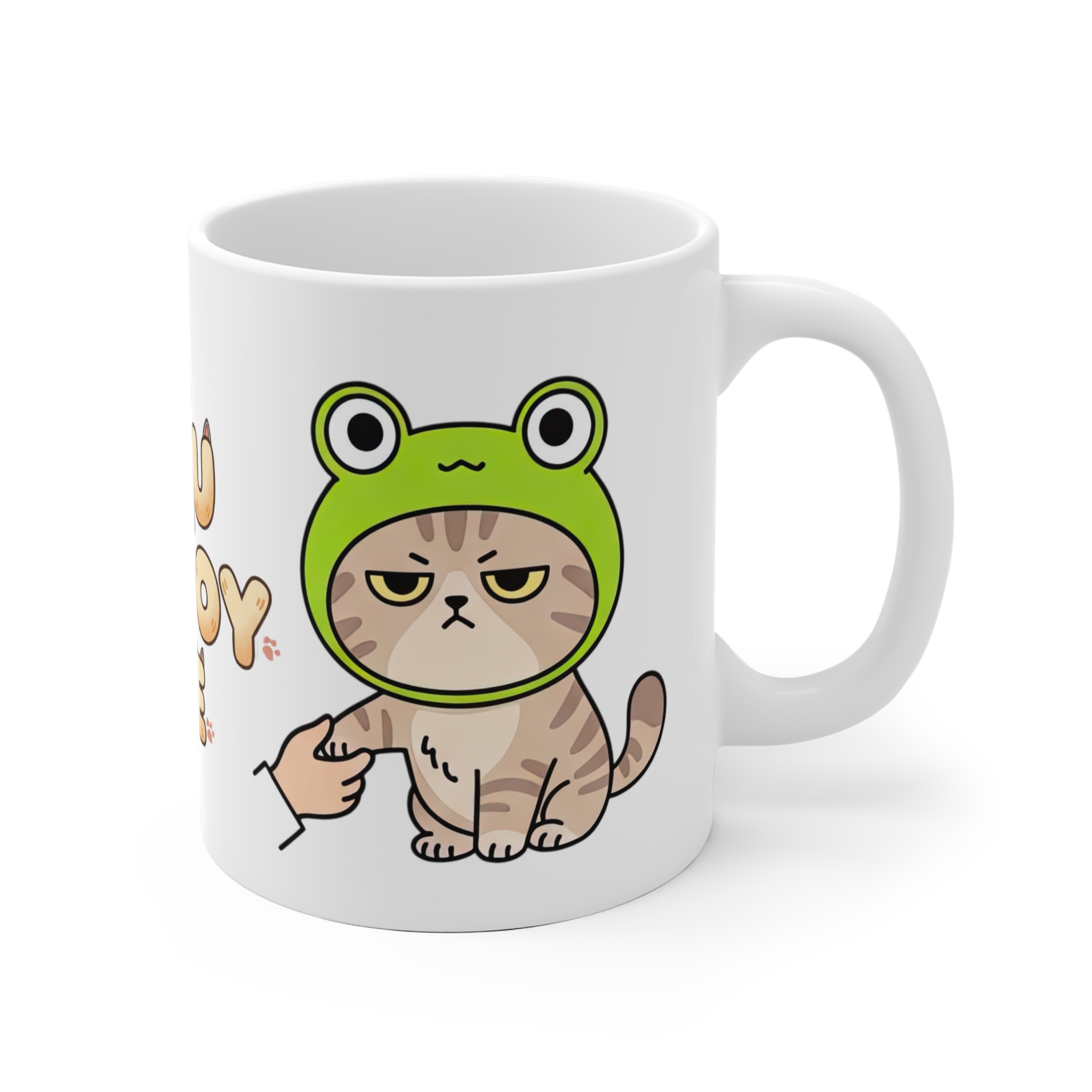 You Annoy Me Mug — Cute Grumpy Cat in Frog Hat Ceramic Coffee Cup - Image 2