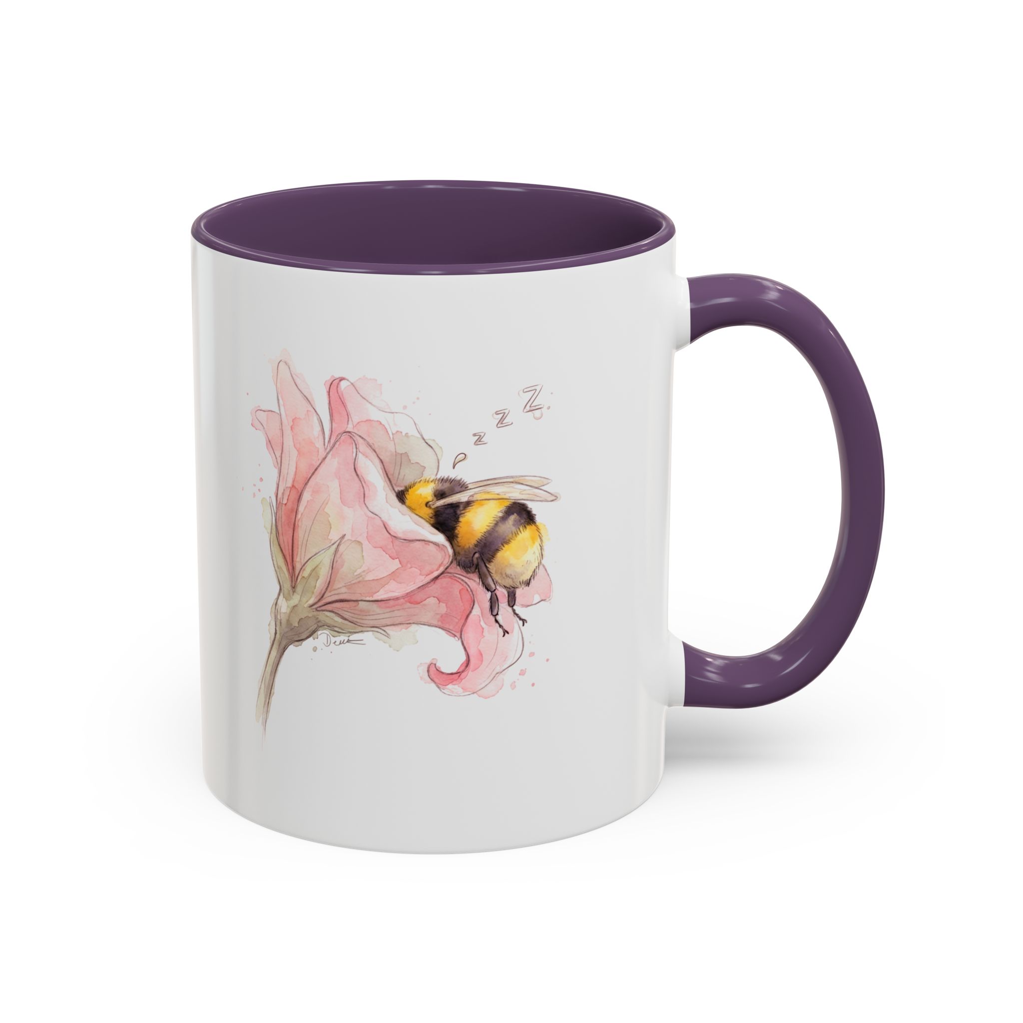 Sleepy Bee in a flower Coffee Mug – Watercolor (11/15oz) - Image 26