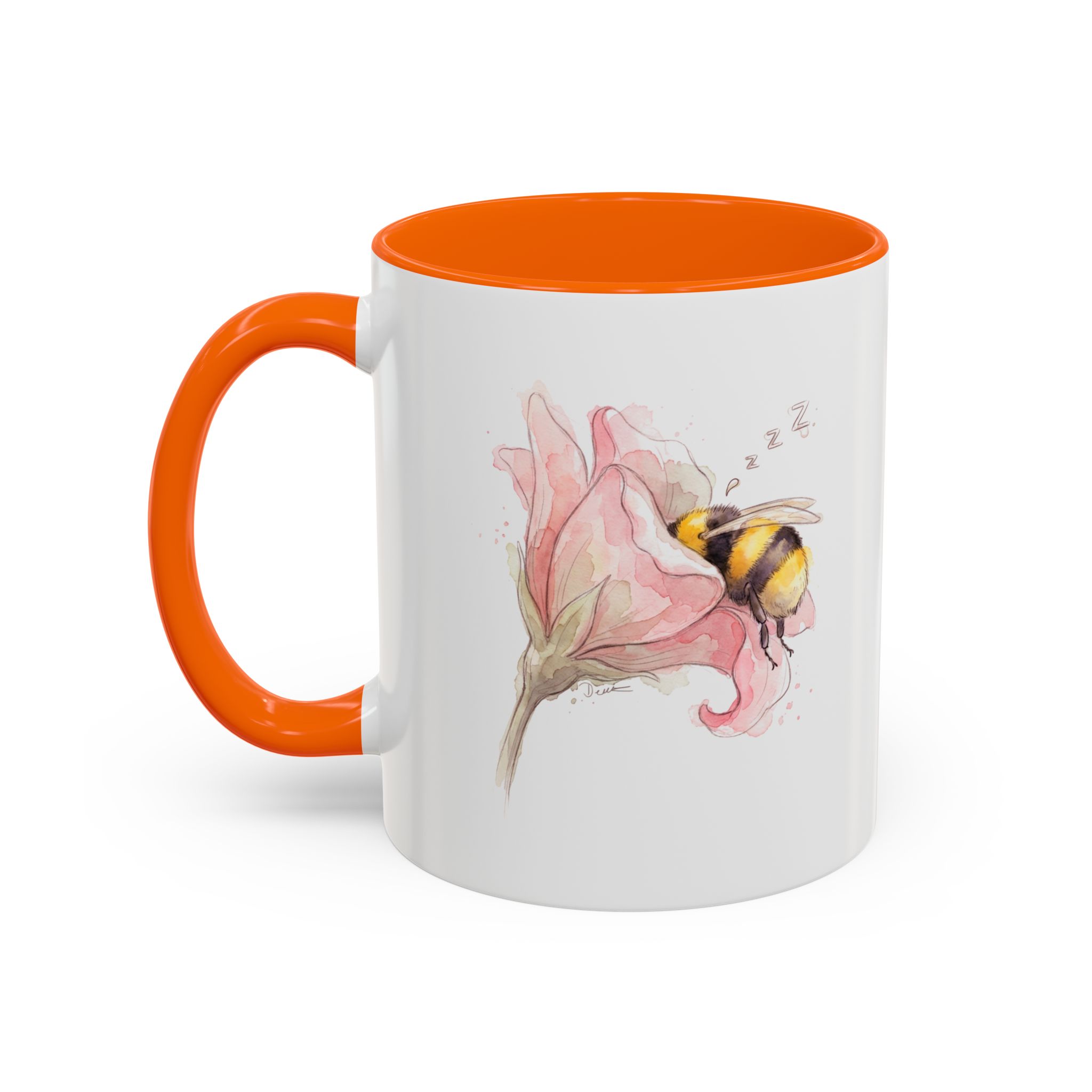 Sleepy Bee in a flower Coffee Mug – Watercolor (11/15oz) - Image 23