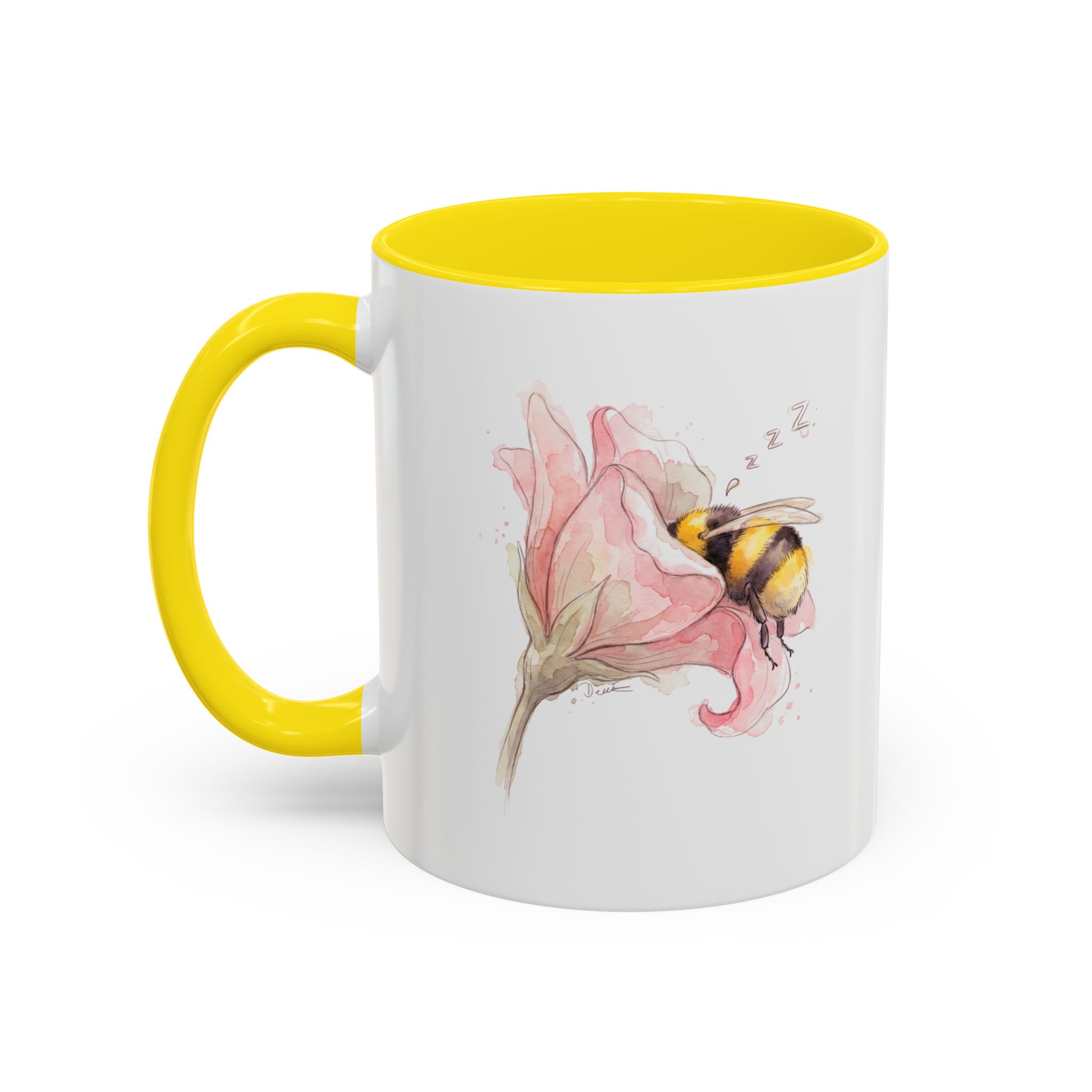 Sleepy Bee in a flower Coffee Mug – Watercolor (11/15oz) - Image 31