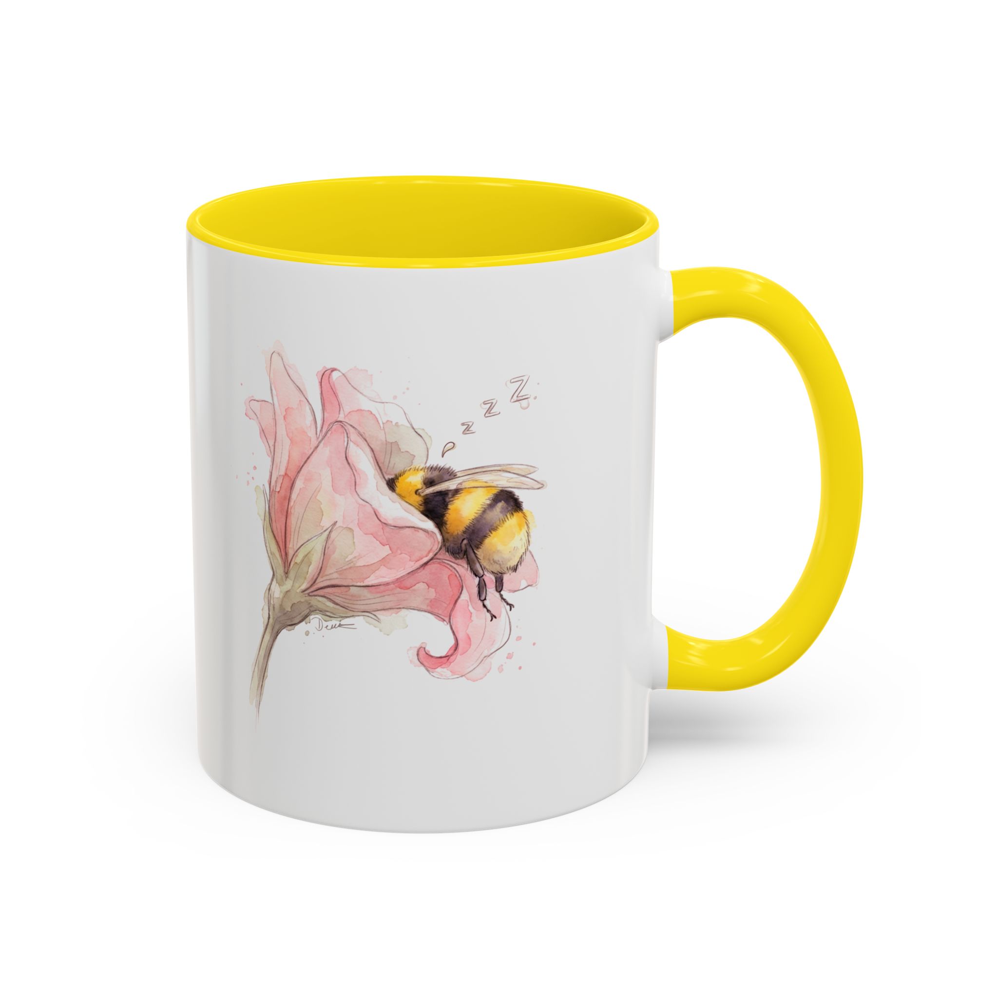 Sleepy Bee in a flower Coffee Mug – Watercolor (11/15oz) - Image 30