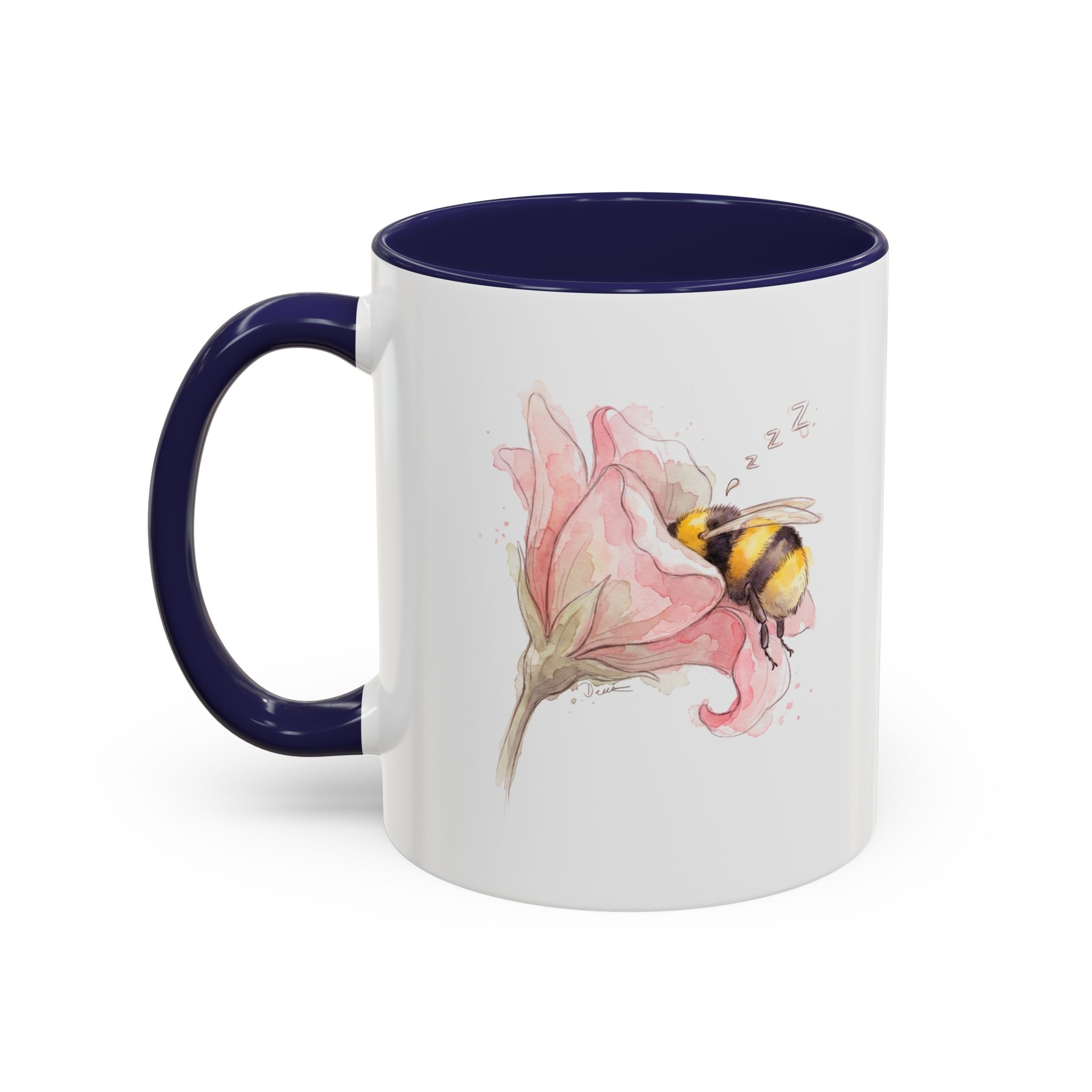 Sleepy Bee in a flower Coffee Mug – Watercolor (11/15oz) - Image 11