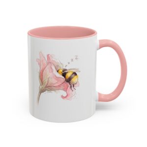 Sleepy Bee in a flower Coffee Mug – Watercolor (11/15oz)