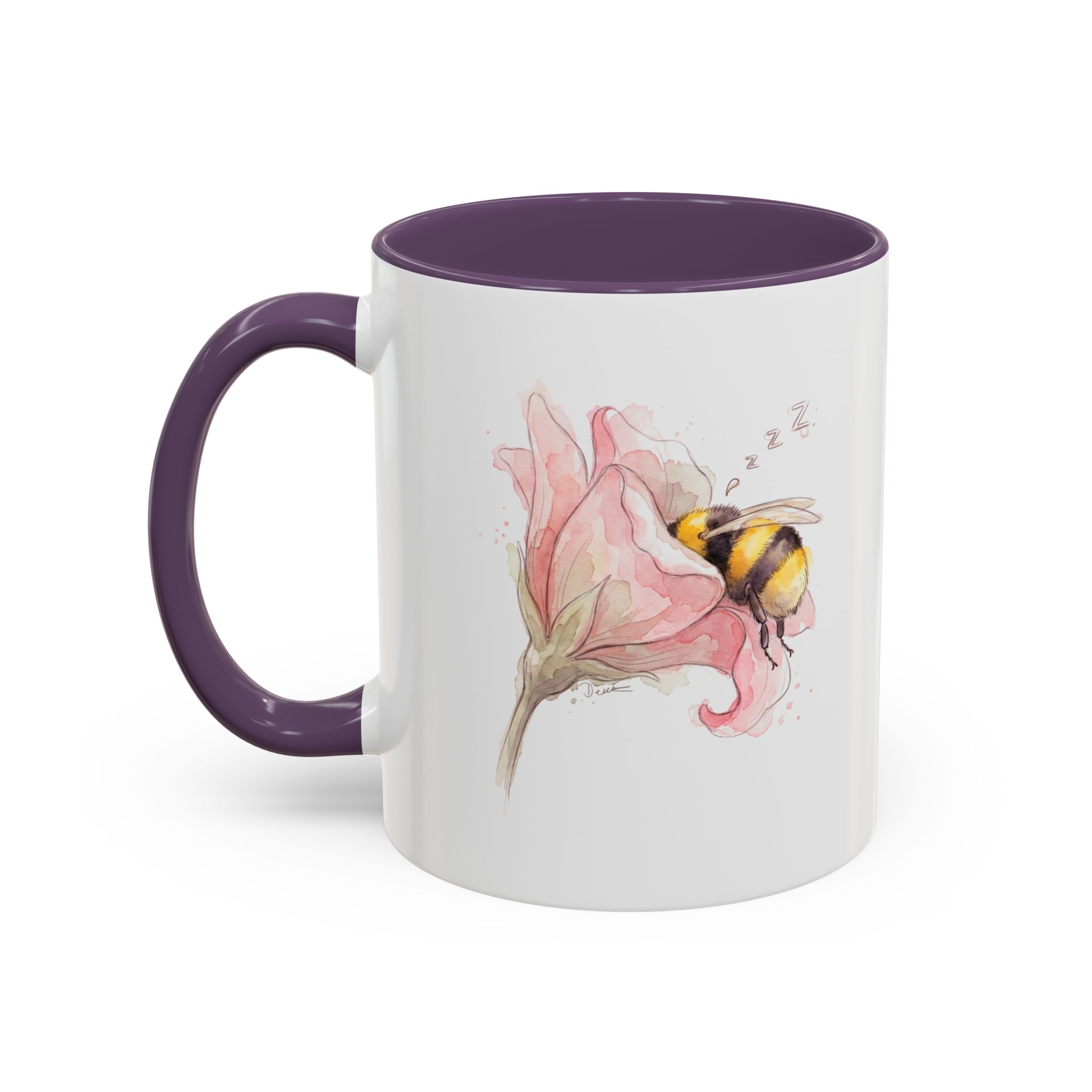 Sleepy Bee in a flower Coffee Mug – Watercolor (11/15oz) - Image 27